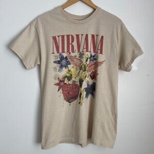 Nirvana In Utero Flowers T-Shirt Tee 100% Cotton Graphic Band Size M